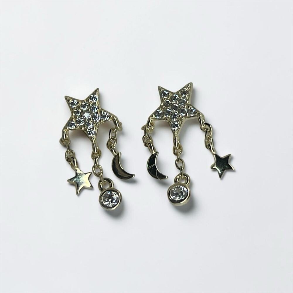 CZ Celestial Charms Stud Earring 925 Sterling Silver